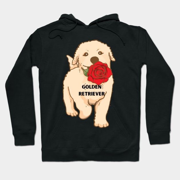 golden retriever dog illustration Hoodie by RubyCollection